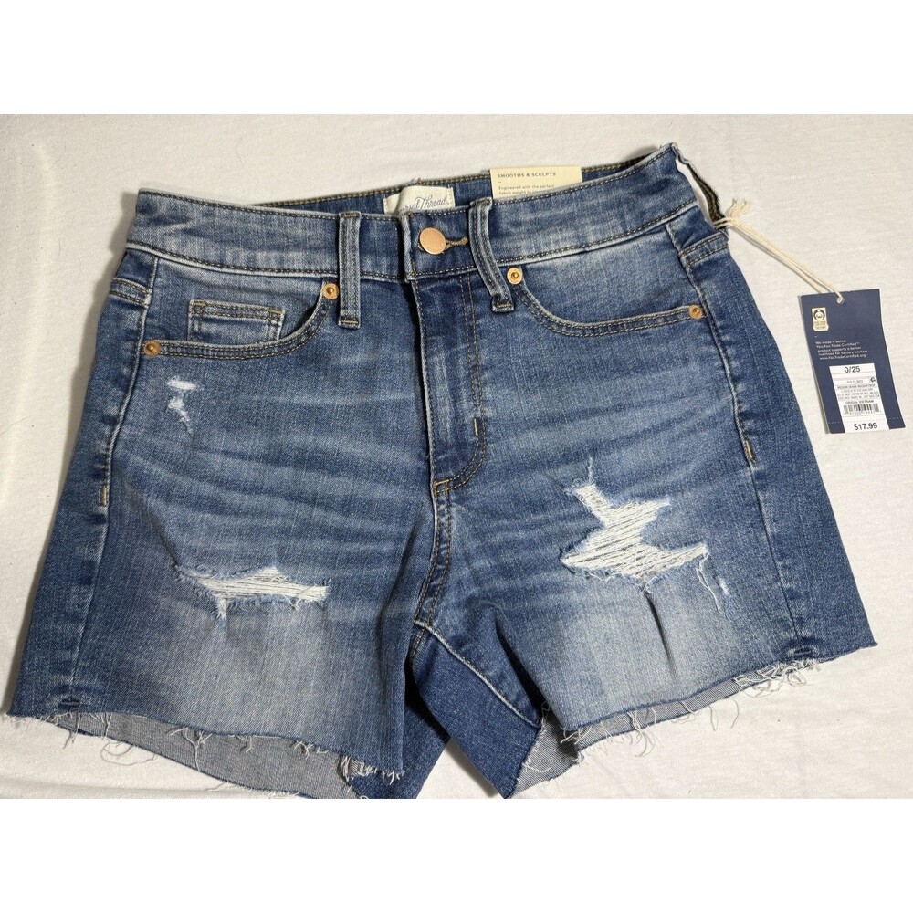 NEW NWT High Rise Womens Denim Jean Shorts Size 0 Clothes Universal Thread